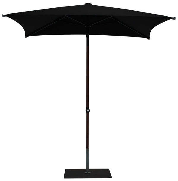 acquista Ombrellone da Giardino 2x2 m Palo Ø38 mm in Alluminio Effetto Legno Tessuto Olefin Trend Wood Nero