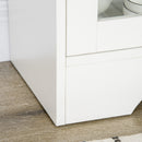 Credenza Buffet 80x30x82 cm con Vano Aperto Cassetto 3 Ripiani e Armadietto a 2 Ante in Legno Bianco      