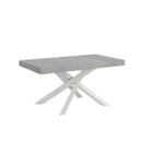 Tavolo Allungabile 200-460x90x77 cm Volantis Cemento Telaio Bianco 