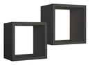 Set 2 Mensole Cubo da Parete Quadrato in Fibra di Legno Q-Bis Maxi Nero