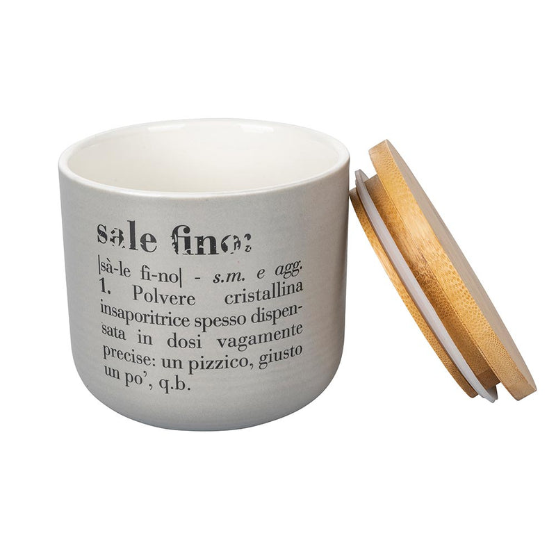 Barattolo Sale Fino 500 ml in New Bone China VdE Tivoli 1996 Grigio