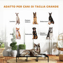 Lettino Brandina per Cani Grandi 122x92x23 cm Rialzato con Borsa da Viaggio in Metallo e Tessuto Oxford Nero      