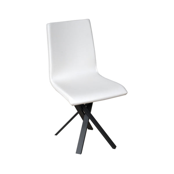 sconto Sedia 40/44x42x86 cm Aury gambe Antracite in Similpelle Bianca