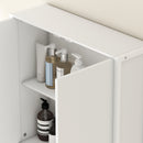 Mobile Bagno Sopra WC e Lavatrice 64x20x180 cm con Armadietto in MDF Bianco  