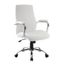 Poltrona da Ufficio Direzionale New York  con Braccioli 58x64x101-111 cm in Pelle Sintetica Bianco      