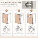 Mobile Cucina Multiuso Dispensa 101x39x180,5 cm in MDF Bianco e Legno  