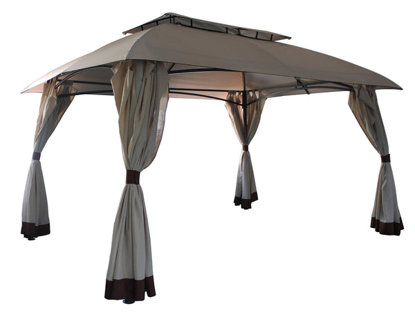 online Gazebo da Giardino 4x3m in Acciaio e Poliestere Beige