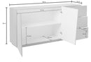 Credenza 2 Ante + 3 Cassetti 180x43x86 cm Vega Bianco Lucido