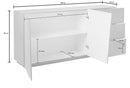 Credenza 2 Ante + 3 Cassetti 180x43x86 cm Vega Bianco Lucido