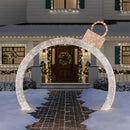 Arco Luminoso Natale Bianco Caldo 300 LED Addobbo da Esterno Bianco Caldo 308 cm