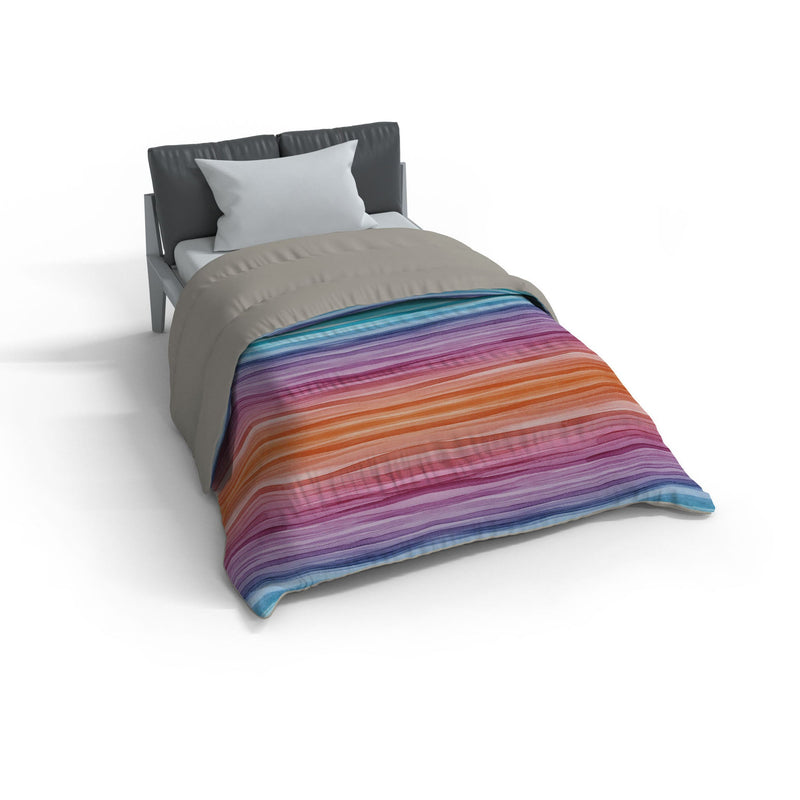 Trapunta Invernale 1 Piazza e Mezzo Stampata in Microfibra 300gr Double Face Rainbow