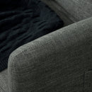 Poltroncina Moderna 73x73x80 cm in Tessuto Effetto Lino Grigio