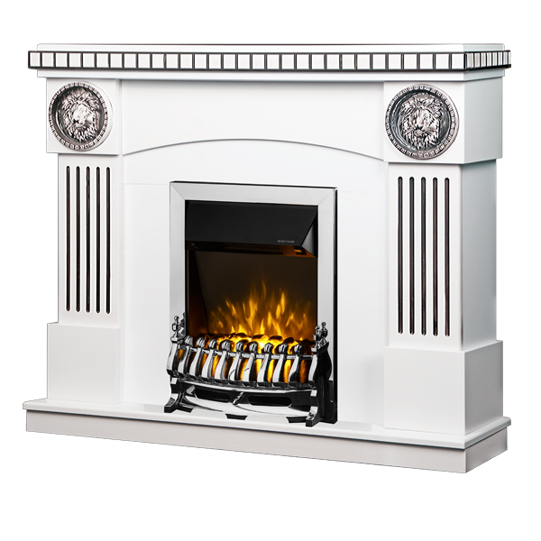 online Camino Elettrico da Pavimento 105x120x33 cm Effetto Fiamma 2000W Prometeo & Galileo Silver Bianco/nero