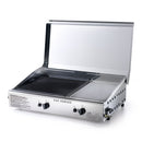 Doppia Piastra di Cottura con Cover Ompagrill Plancha Double 0470/M Alimentazione a Gas GPL e Metano con Accensione Piezoelettrica in Acciaio Inox e Ghisa      