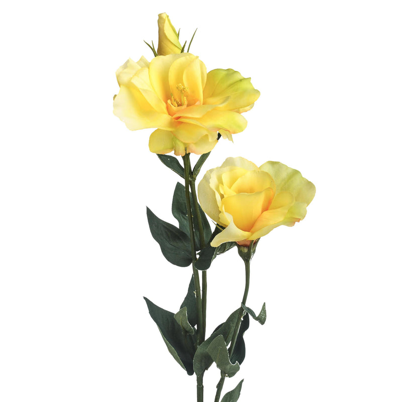 Set 6 Lisianthus Artificiali con Fiori Altezza 75 cm Giallo