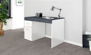 Scrivania 1 Anta 1 Cassetto 100x60x75 cm Sliding Bianco Lucido e Ardesia