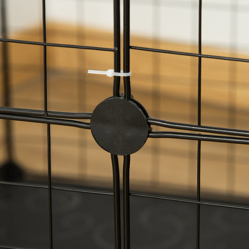 Gabbia Modulare per Conigli e Porcellini d'India Multilivello con 3 Porte e Fili d'Acciaio Nero      