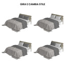 Set Lenzuola Sopra Sotto e Federe Doubleface Grigio Chiaro\/Fumo
