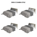 Set Lenzuola Sopra Sotto e Federe Doubleface Grigio Chiaro\/Fumo