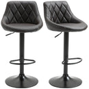 Set 2 Sgabelli da Bar 46,5x48x84,5-106,5 cm in Similpelle Marrone