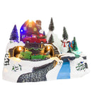 Villaggio Natalizio 24x16x17 cm con Pupazzo Luci Suoni e Movimento