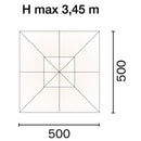 Ombrellone da Giardino in Alluminio 5X5m con Manovella Vorghini ConTract Antracite e Ecrù