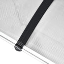 Pensilina Tettoia 122x89x24 cm in Policarbonato PP e Alluminio Nera e Trasparente