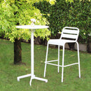 Sgabello Alto Vega 50x51x95 h cm in Acciaio Bianco