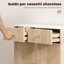 Credenza Buffet 77x30x80 cm con Piano d'Appoggio Effetto Marmo in Legno Rovere      