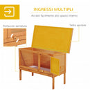 Gabbia per Conigli Conigliera da Esterno in Legno di Abete 90x45x65 cm 