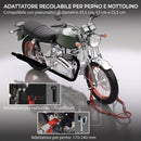 Cavalletto Anteriore per Moto 70x47x34,5 cm con Tappetino Antiscivolo e Adattatori Regolabili Capacità 200 kg in Acciaio e PP      