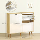 Scarpiera Slim con 4 Cassetti Ribaltabili per 20 Paia di Scarpe 105x24x92,5 cm Design Moderno in MDF Bianco  