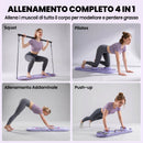 Tavola Pilates 4 in 1 Pieghevole 97x30x3 cm Set Reformer per Allenamento in PP Blu Chiaro      