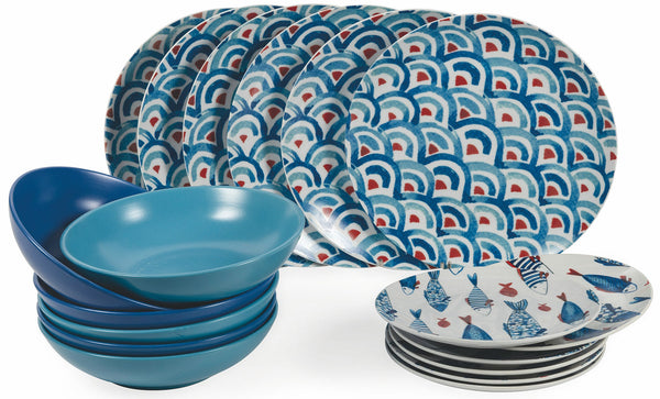 Servizio Piatti 18 Pezzi in Porcellana e Gres Villa d'Este Home Tivoli Sashimi acquista