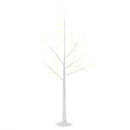 Albero di Natale Bianco con Luci LED 20x20x150 Base Quadrata in Acciaio e Polipropilene