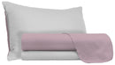 Set Lenzuola Sopra Sotto e Federe Doubleface Rosa Antico\/Grigio Chiaro