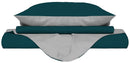 Copripiumino con Sacco e Federe Doubleface Verde Petrolio\/Grigio Chiaro