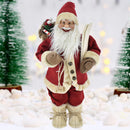 Statuina Babbo Natale Rosso Statuetta 40 cm Vestiti in Tessuto Addobbo Natalizio