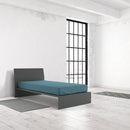 Lenzuolo Sotto con Angoli ed Elastico Tinta Unita in Cotone Ottanio Varie Misure