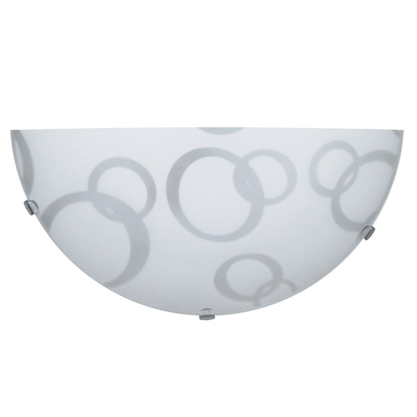 acquista Applique 1xE27 Ganci Trasparenti Vetro Lastra Bianco Decorato Cerchi E-Energy Betta