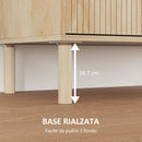Madia Mobile Soggiorno Multiuso  78x40x77,5 cm Pannello a Doghe in Legno Rovere  