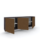 Mobile Soggiorno Madia 3 Ante 177x41x74 cm Ossido Nero e Ruggine   
