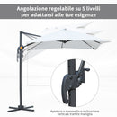 Ombrellone da Giardino 2,5x2,5m in Alluminio e Poliestere Crema