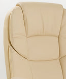 Sedia Poltrona Presidenziale da Ufficio in Similpelle Bozzini Silky Beige