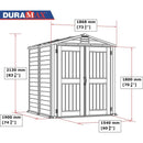Casetta da Giardino Porta Attrezzi 187x190x213 cm in PVC Grigio/Grigio Scuro