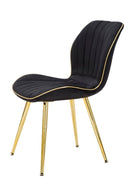 Set 2 Sedie Paris Space Nera e Oro 46x58x77 cm in Legno e Ferro 