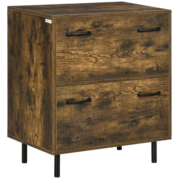 acquista Cassettiera 2 Cassetti 65x40x75 cm in Truciolato Marrone