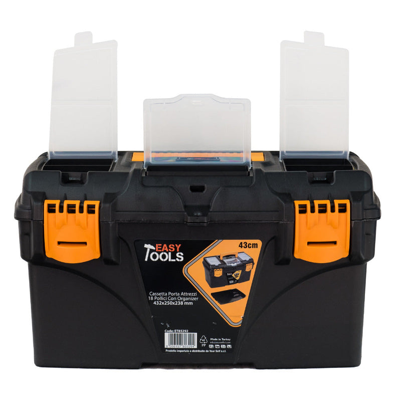 Cassetta Porta Attrezzi 43,2x25x23,8 cm in Plastica Nero