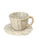 Set 2 Cesti a Forma di Tazza in Materiale Naturale Larghezza 29 cm