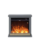 Camino Elettrico da Pavimento 75x67,8x24,5 cm Effetto Fiamma 1500W Sined Sorano Grigio Scuro